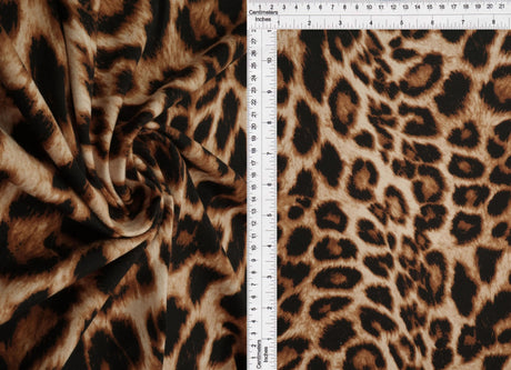1 Yard Lightweight Brushed Animal Print DTY Knit Fabric Polyester Spandex 58/60 Inch Wide for Sewing