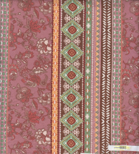 1 Yard Soft DTY Brushed Boho Stripe Knit Fabric 58/60 Inches Wide