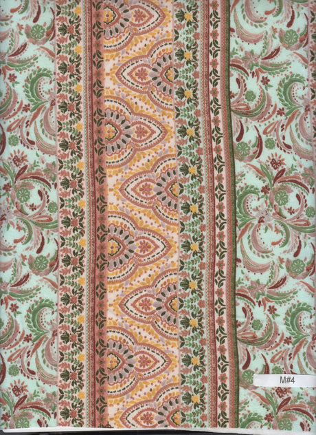 1 Yard Boho Print DTY Brushed Knit Fabric Soft Stretch Polyester Spandex 58/60 Inch Wide