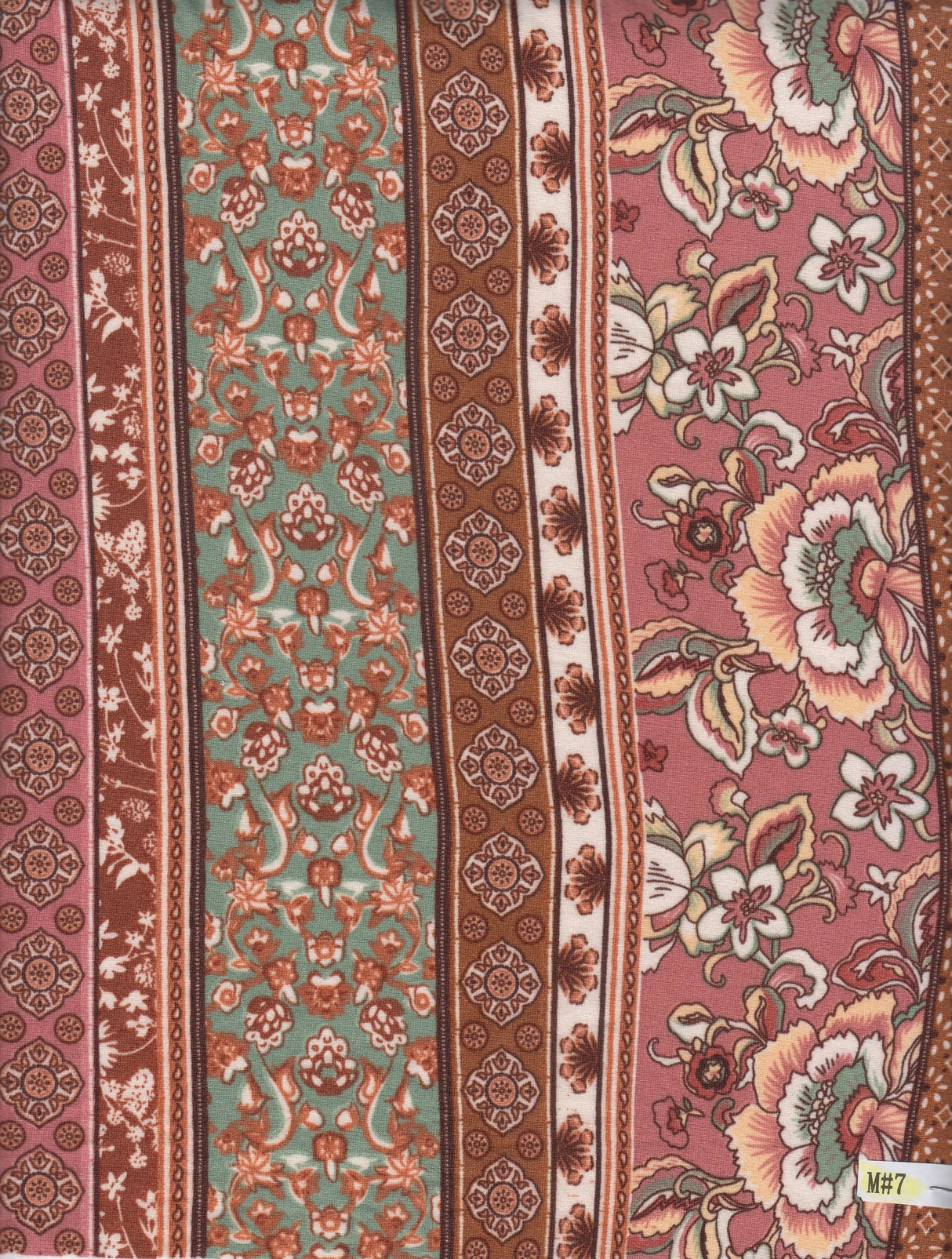 1 Yard Lightweight Boho Stripe Brushed DTY Knit Fabric Polyester Spandex 58/60 Inch Wide for Sewing