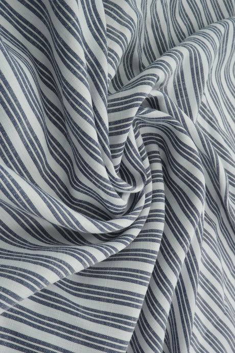 Triple Stripe Poplin Woven Fabric Poly Rayon Blend, 57/58" Wide