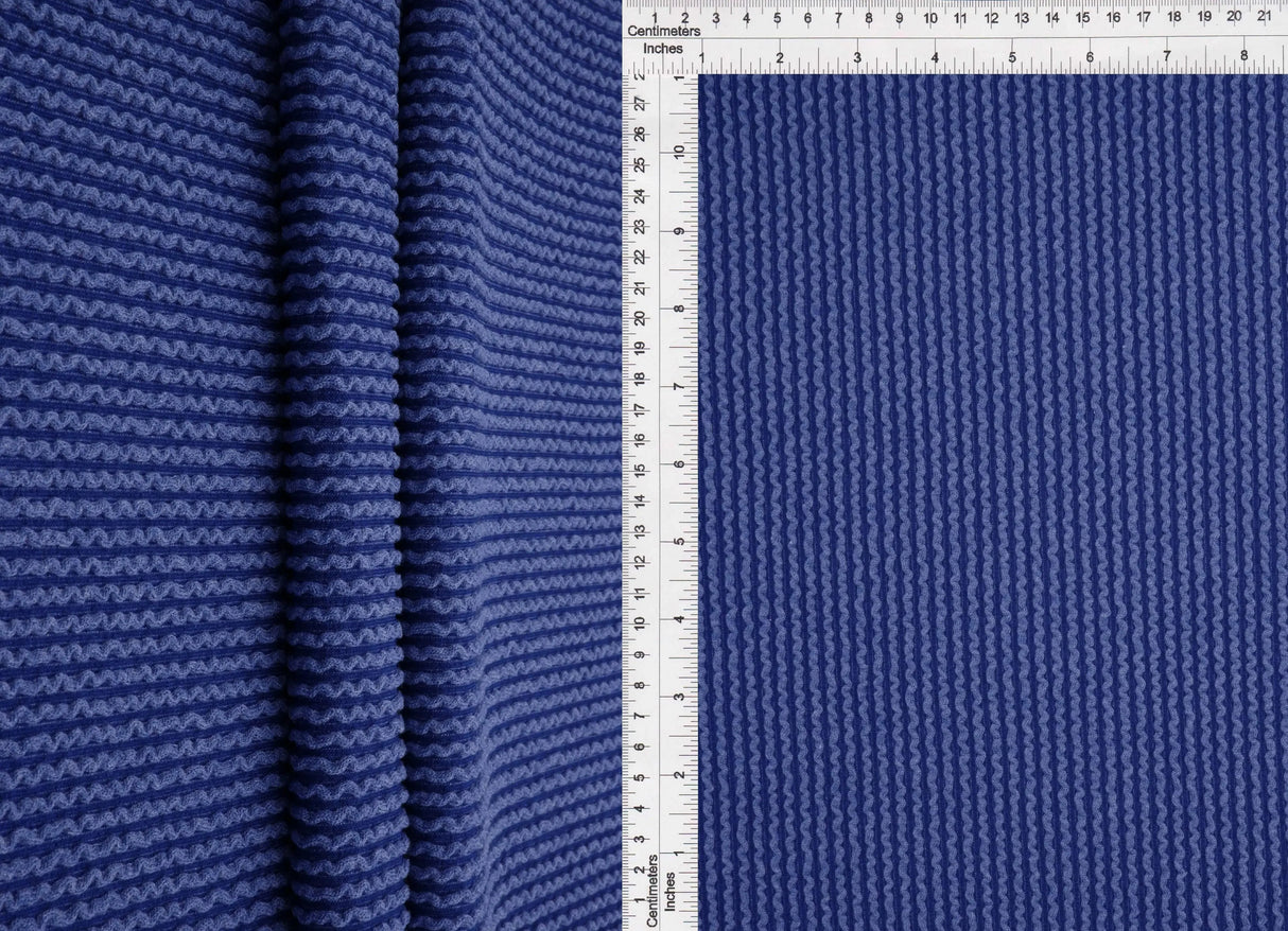52" Knit Jacquard Rib Fabric 80% Polyester 15% Rayon 5% Spandex 230 GSM by Yard