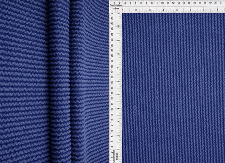 52" Knit Jacquard Rib Fabric 80% Polyester 15% Rayon 5% Spandex 230 GSM by Yard