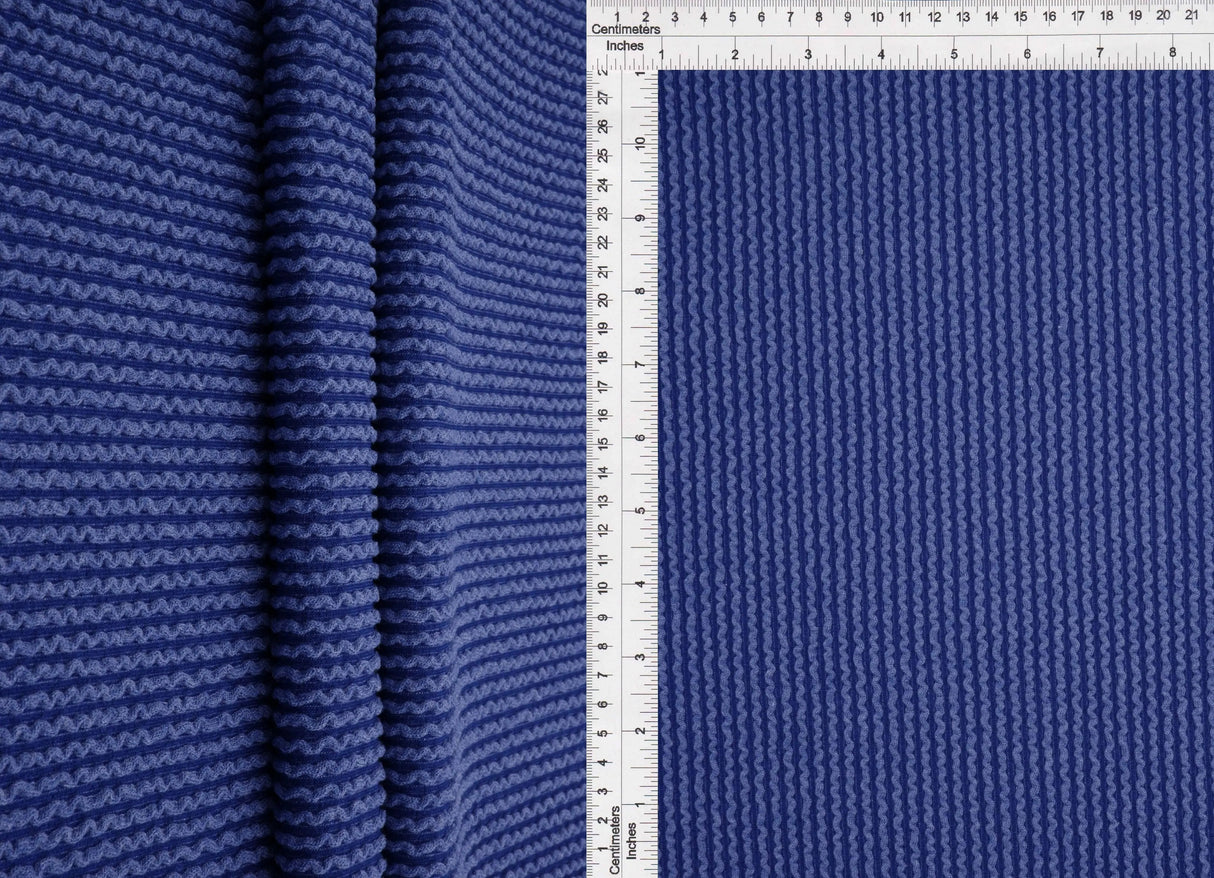 52" Knit Jacquard Rib Fabric 80% Polyester 15% Rayon 5% Spandex 230 GSM by Yard