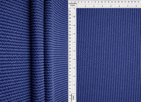 52" Knit Jacquard Rib Fabric 80% Polyester 15% Rayon 5% Spandex 230 GSM by Yard