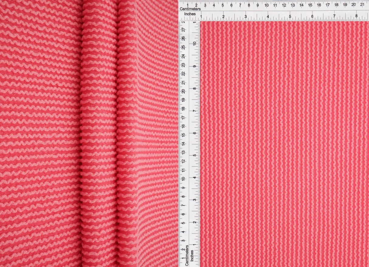 Knit Jacquard Rib Fabric 1 Yard Soft Stretch Textured Knit 52" Wide