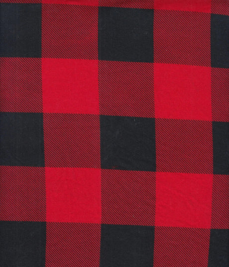 1 Yard DTY Brushed Buffalo Plaid Fabric Soft Polyester Spandex Blend 58/60 Inch Width