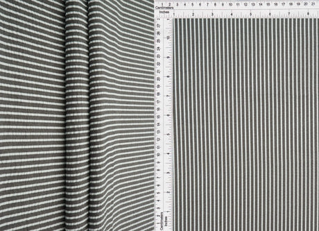 1 Yard Seersucker Stripe Fabric, 58/59? Wide Polyester Rayon Blend