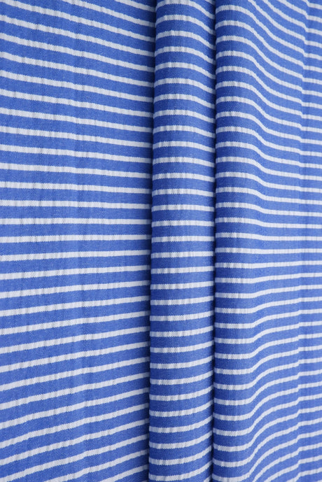 1 Yard Seersucker Stripe Fabric, 58/59? Wide Polyester Rayon Blend