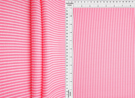 1 Yard Seersucker Stripe Fabric, 58/59'' Wide Polyester Rayon Blend