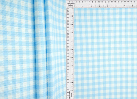 1 Yard 4x2 Yummy Rib Knit Fabric Gingham Print 58/60 Inches Wide