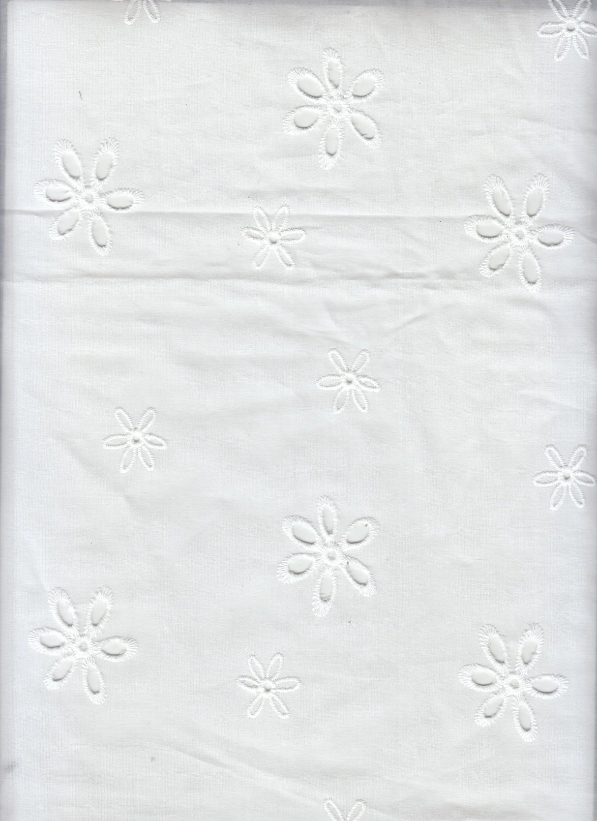 1 Yard Embroidery Flower Cotton Lawn, Eyelet Fabric, 58/59? Wide 100% Cotton