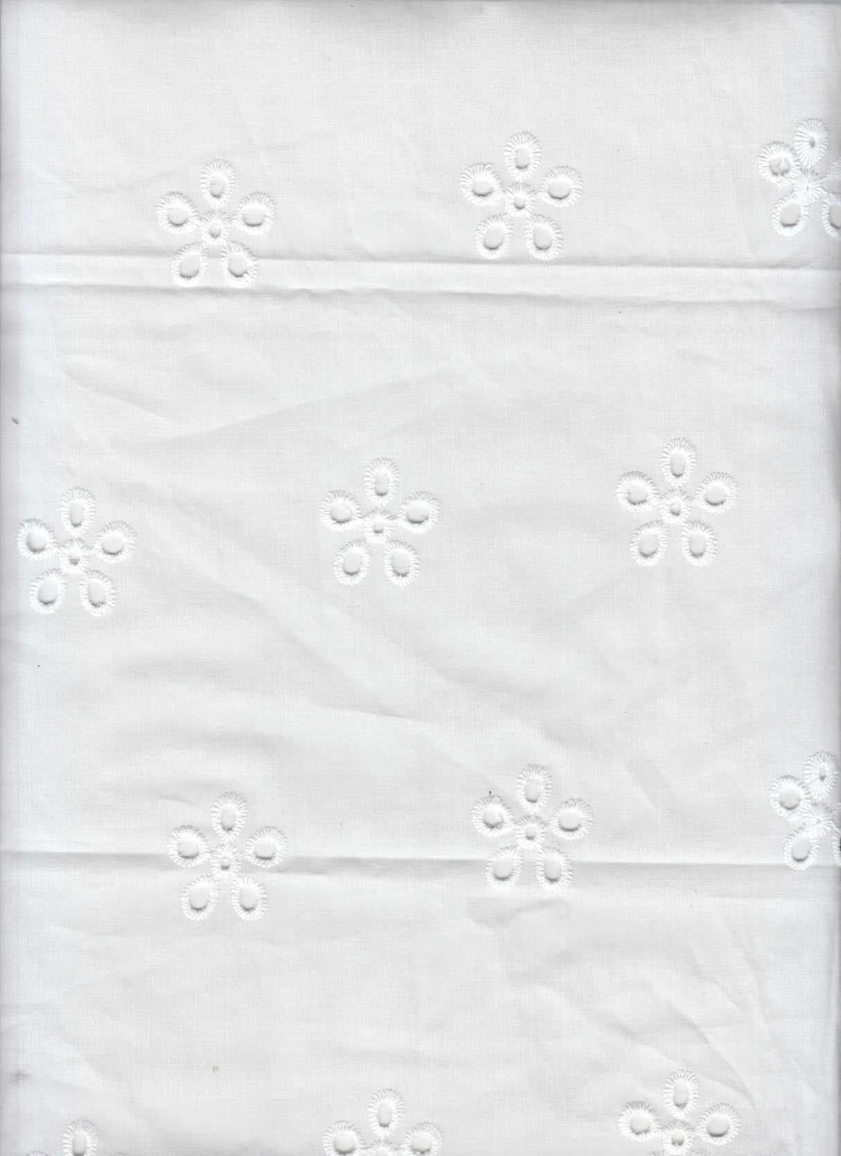 1 Yard Embroidery Flower Cotton Lawn / Eyelet Fabric, 58/59? Wide 100% Cotton