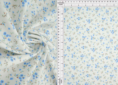 1 Yard Stretch Poplin Ditsy Print Fabric, 57/58? Wide Cotton Spandex Blend