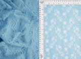 Floral Double Border Lace Fabric 95% Nylon 5% Spandex Stretch Material 57/58 Inches Wide