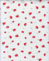 1 Yard Cotton Style Pointelle Strawberry Print Knit Fabric 220 GSM Poly Spandex 58/60" Width