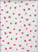 1 Yard Stretch Poplin Strawberry Print Fabric, 57/58? Wide Cotton Spandex Blend