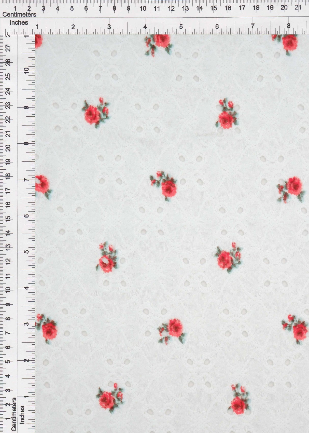1 Yard DTY Knit Jacquard Ditsy Eyelet Print Fabric Stretch Polyester Spandex 58/60 Inches Wide