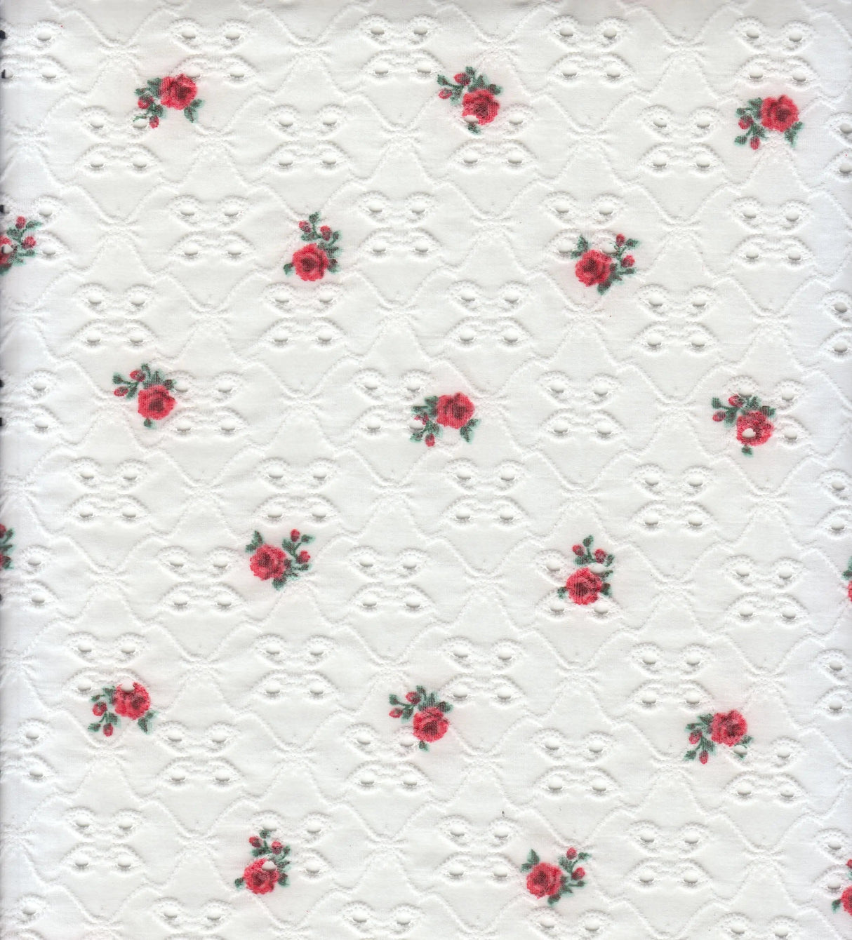 1 Yard DTY Knit Jacquard Ditsy Eyelet Print Fabric Stretch Polyester Spandex 58/60 Inches Wide