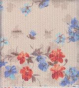 1 Yard Oatmeal LDP Cozy Floral Double Knit Fabric Stretch Poly Rayon Spandex 56/57 Inches Wide