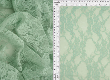 Floral Lace Fabric 92% Nylon 8% Spandex Soft Stretch Lightweight 58/60 Inches Wide