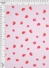 1 Yard 93% Polyester 7% Spandex Cotton-Style Pointelle Strawberry Print Fabric 58/60" Width