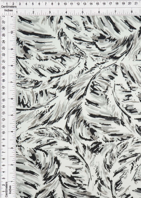 1 Yard DTY Feather Print Knit Fabric, 58/60? Wide Polyester Spandex Blend