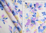 56/57" Double Knit Cozy Floral Print Fabric Poly Rayon Spandex Blend 230 GSM by Yard