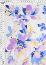 1 Yard Cozy Double Knit Floral Print Fabric Stretch Polyester Rayon Spandex 56/57 Inches Wide