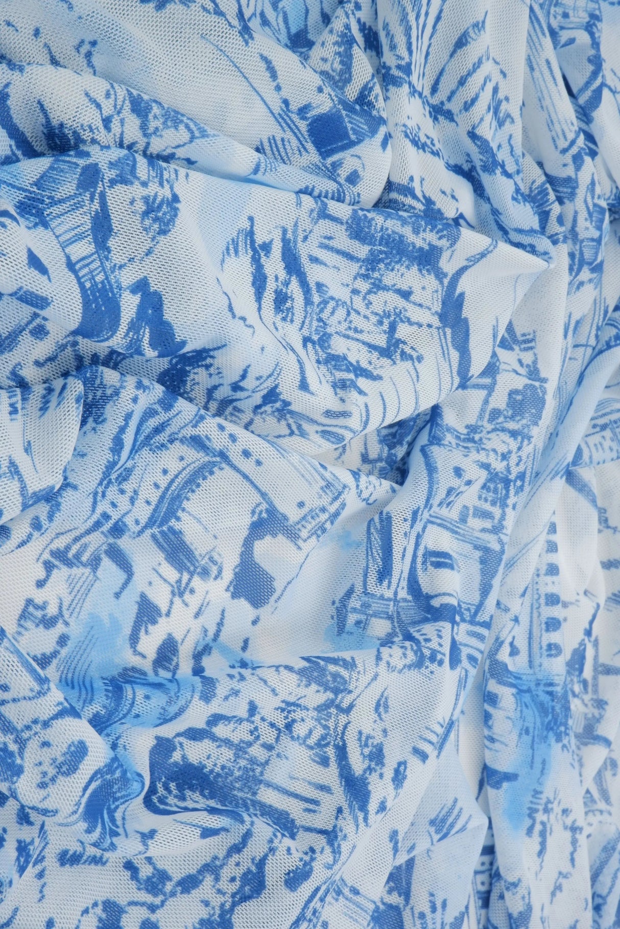 1 Yard Digital Toile Mesh Knit Fabric, 56/58'' Wide Polyester Spandex Blend