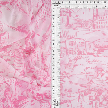 Digital Toile Mesh Print Fabric Lightweight Stretch Polyester Spandex 56/58” Wide