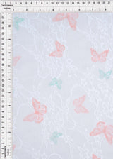 Digital Butterfly Lace Print Fabric 92% Poly 8% Span Soft Stretch Material 56/58 Inches Wide