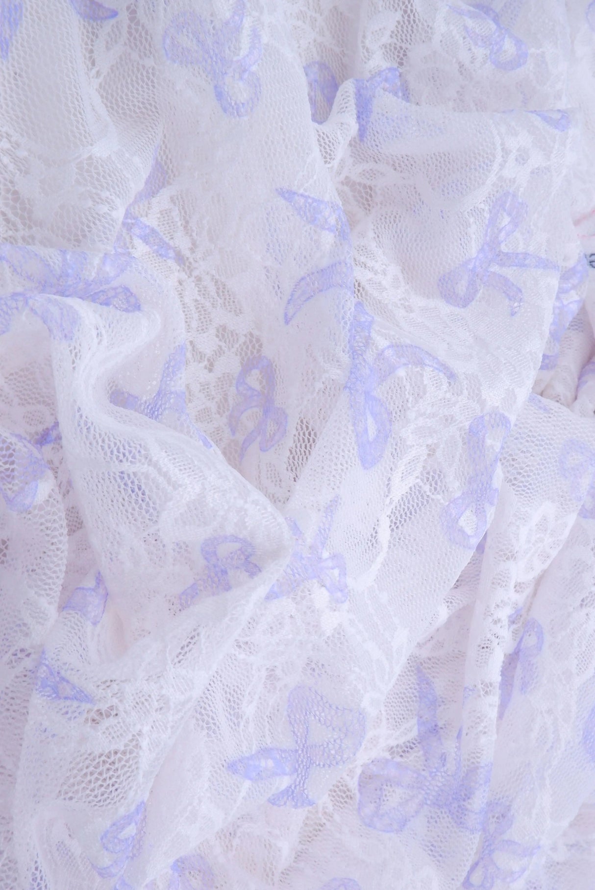 Digital Bow Lace Print Fabric 1 Yard Soft Stretch Lightweight 56/58" Wide