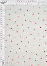 1 Yard Knit Jacquard Eyelet Heart Print Fabric Stretch Polyester Spandex 58/60 Inches Wide