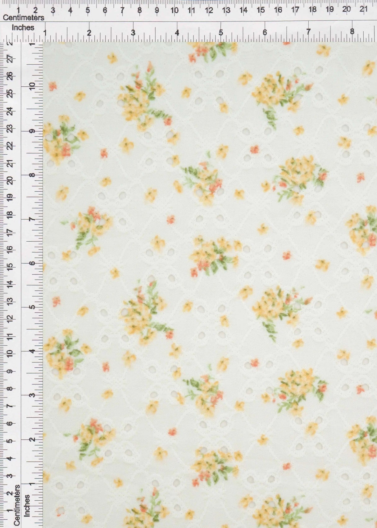 58/60" DTY Knit Jacquard Eyelet Ditsy Print Fabric Poly Spandex 190 GSM by Yard