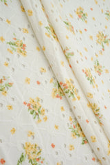 58/60" DTY Knit Jacquard Eyelet Ditsy Print Fabric Poly Spandex 190 GSM by Yard