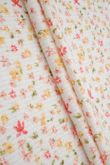 4×2 Yummy Rib Ditsy Print Knit 97% Polyester, 3% Spandex, 58/60'' Width Soft Stretch Fabric for Apparel & More