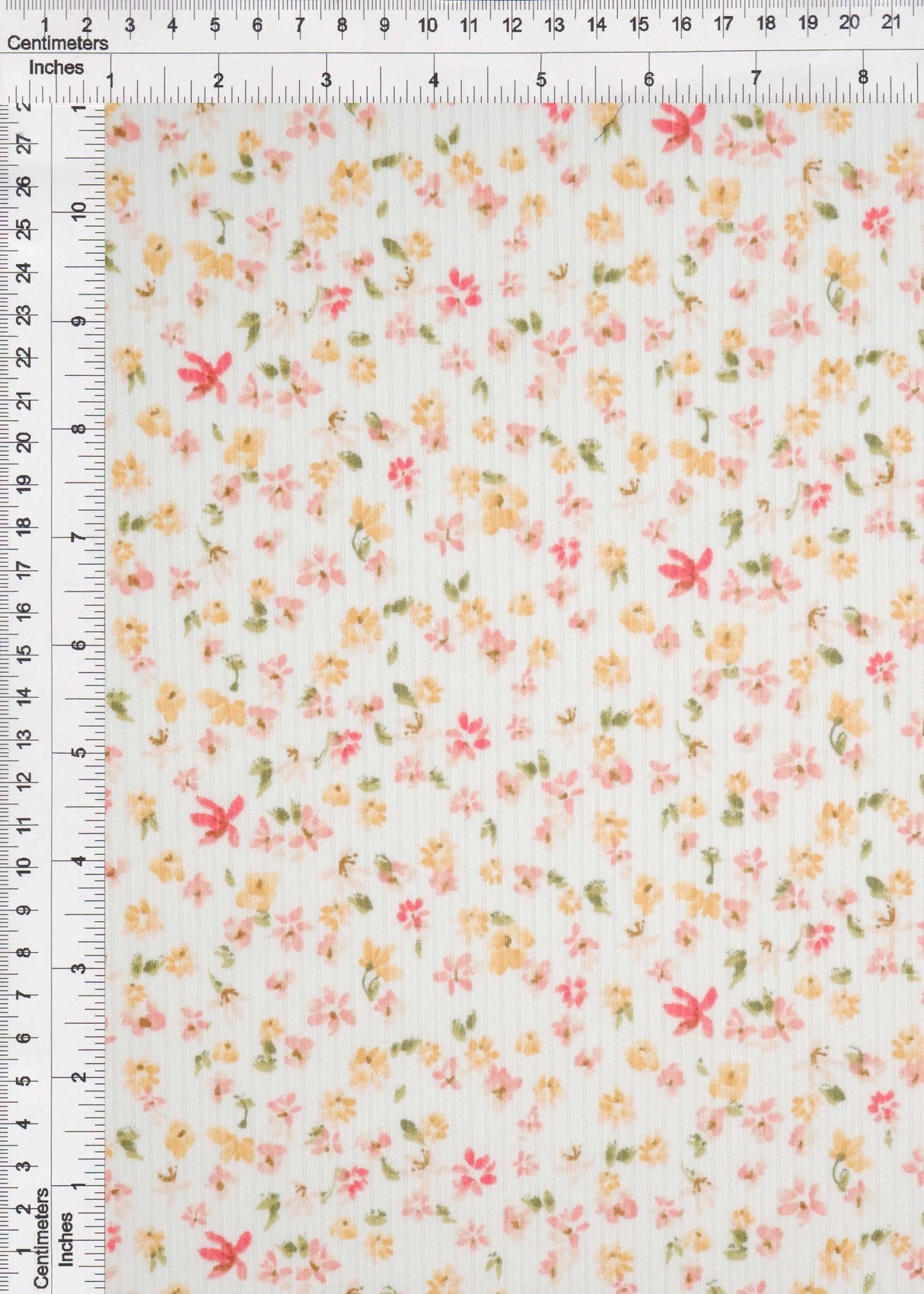 4×2 Yummy Rib Ditsy Print Knit 97% Polyester, 3% Spandex, 58/60'' Width Soft Stretch Fabric for Apparel & More