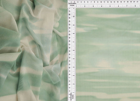 1 Yard Digital Abstract/Tie Dye Mesh Knit Fabric, 56/58? Wide Polyester Spandex Blend