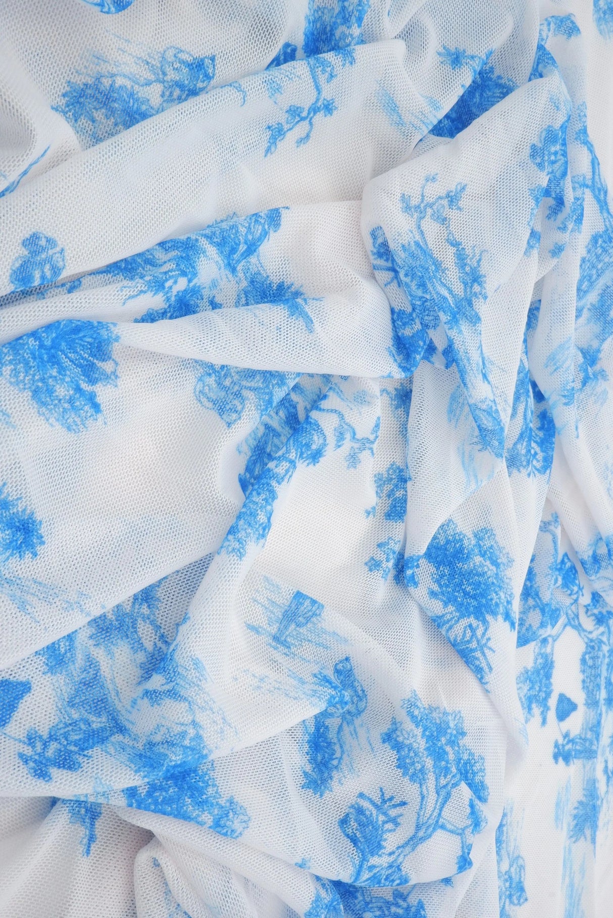 1 Yard Digital Toile Mesh Print Fabric, 56/58? Wide Polyester Spandex Blend