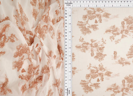 1 Yard Digital Toile Mesh Print Fabric, 56/58? Wide Polyester Spandex Blend