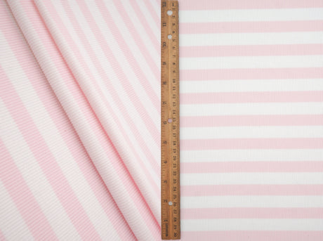 1 Yard Poly Spandex Cool Cotton 260 GSM Stripe Fleece Rib Knit Fabric Soft 52" Width