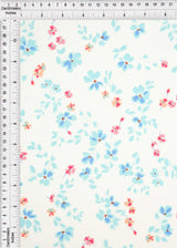 1 Yard DTY Floral Print Fabric 190 GSM Polyester Spandex Blend 58/60" Width