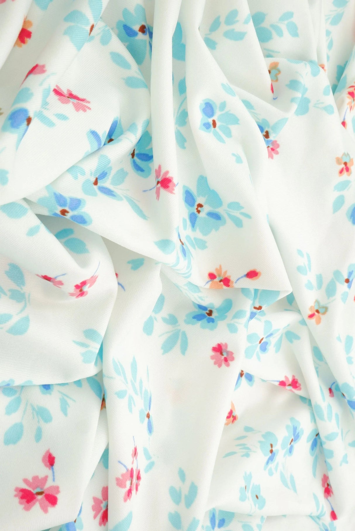 1 Yard DTY Floral Print Fabric 58/60 Inch Wide Soft Stretch Material for Dresses Tops & Crafts