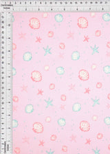 1 Yard Cotton Feel 2x2 Rib Knit Fabric Under the Sea Print, 230 GSM, 58/59'' Wide Polyester Spandex Blend