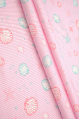 1 Yard Cotton Feel 2x2 Rib Knit Under The Sea Fabric 58/59 Inch Wide Soft Stretch Ribbing for Kidswear & DIY Crafts
