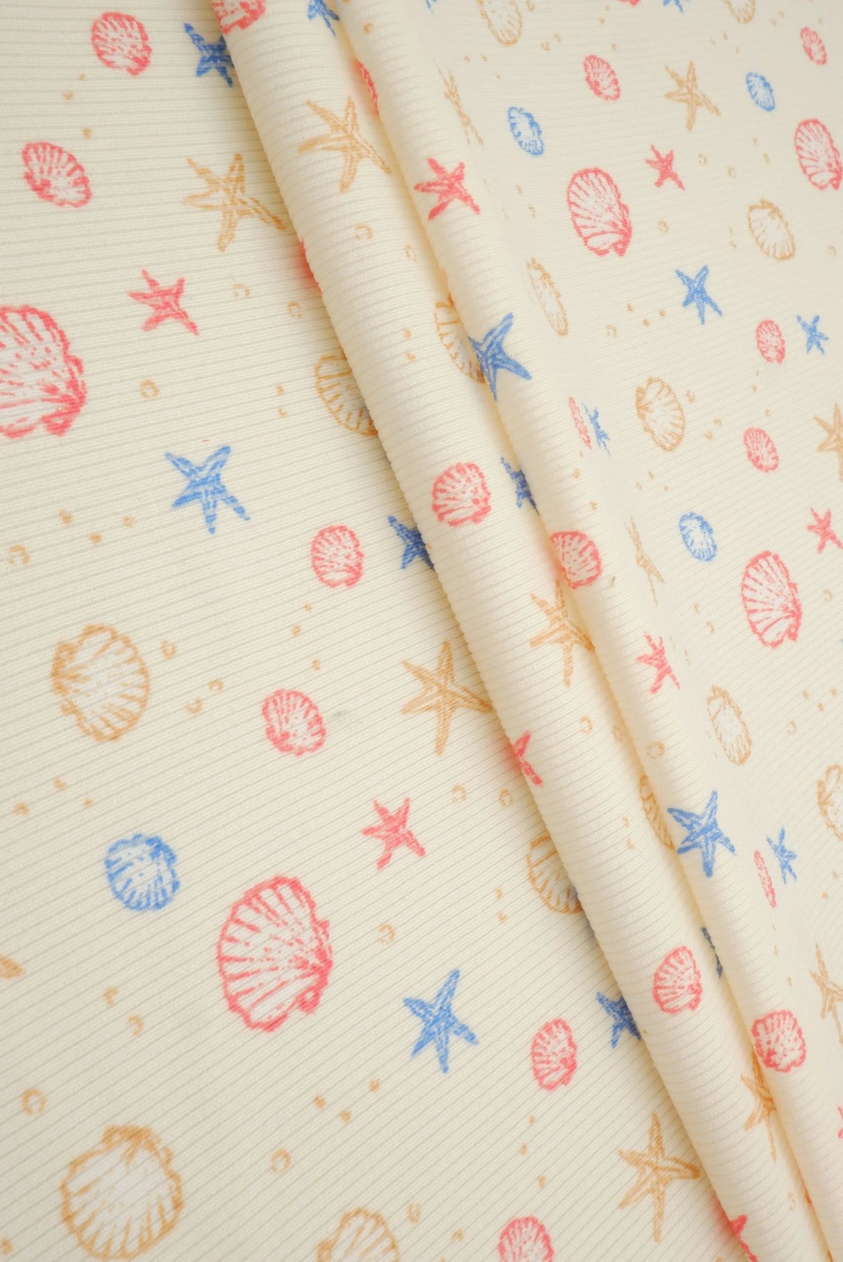 1 Yard Cotton Feel 2x2 Rib Knit Under The Sea Fabric 58/59 Inch Wide Soft Stretch Ribbing for Kidswear & DIY Crafts