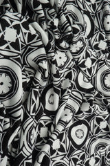 1 Yard DTY Geo Print Knit Fabric 190 GSM, 58/60'' Wide Polyester Spandex Blend