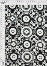 1 Yard DTY Geo Print Knit Fabric 190 GSM, 58/60'' Wide Polyester Spandex Blend