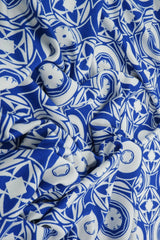 1 Yard Modern Geo DTY Stretch Knit Fabric 58/60 Inch Wide Soft Lightweight Print for Stylish Clothing & Craft Projects